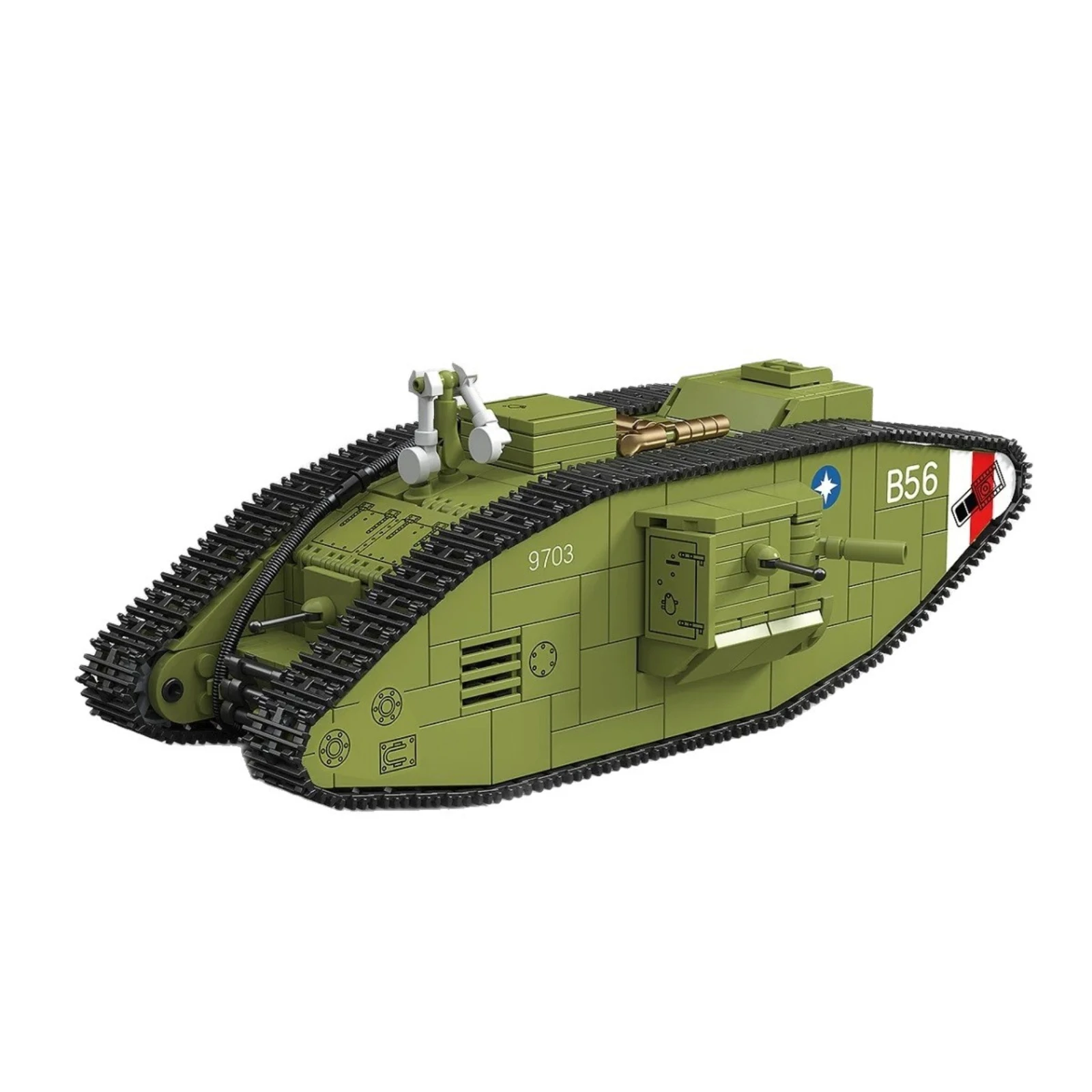 900pcs 1:35 Scale Mark MK.V Tank Military Series Small Building Blocks Model
900pcs 1:35 Scale Mark MK.V Tank Military Series Small Building Blocks Model
