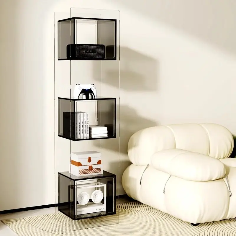 Minimal acrylic storage bookshelf Small apartment living room storage display shelf Multi-layer floor corner storage bookcase
Minimal acrylic storage bookshelf Small apartment living room storage display shelf Multi-layer floor corner storage bookcase