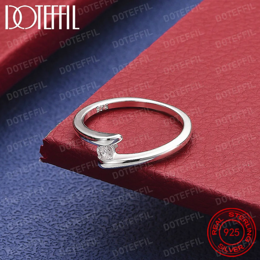 925 Sterling Silver Simple AAA Crystal Ring For Woman Fashion Wedding Engagement Party Gift Charm Jewelry
925 Sterling Silver Simple AAA Crystal Ring For Woman Fashion Wedding Engagement Party Gift Charm Jewelry