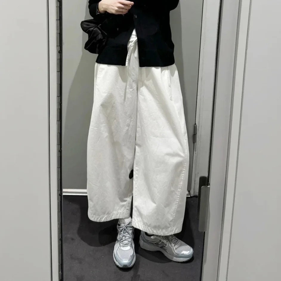 Новые женские повседневные прямые брюки из чистого хлопка с эластичным поясом на шнурке, свободного кроя, синие
Новые женские повседневные прямые брюки из чистого хлопка с эластичным поясом на шнурке, свободного кроя, синие