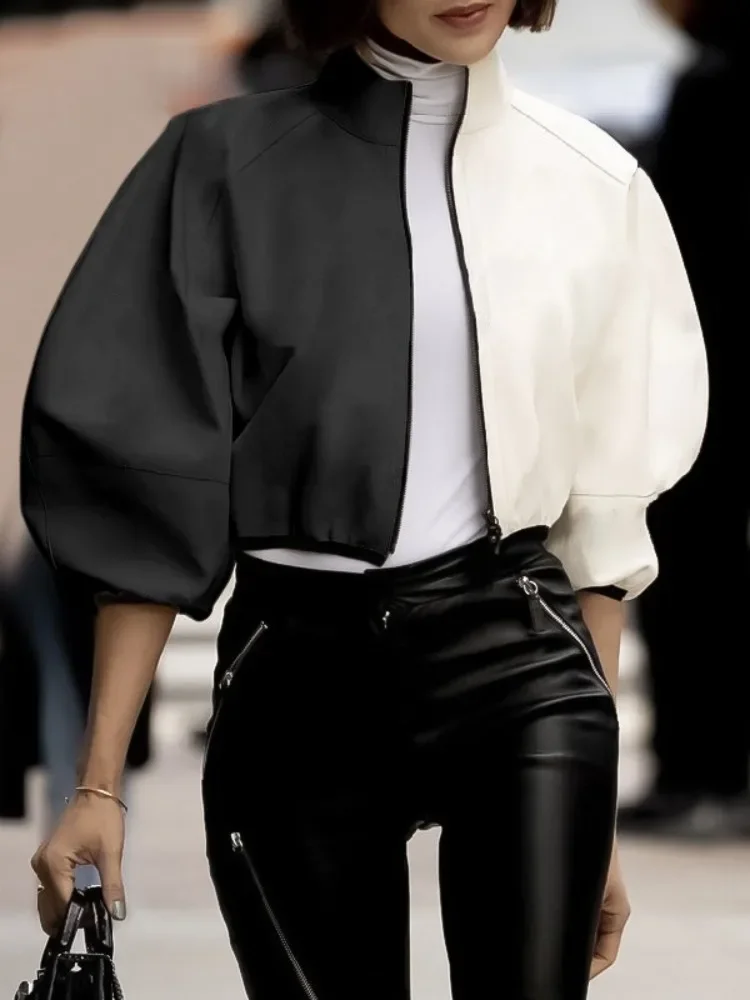 Uoozee Fashion Contrast Color Stand Collar Jackets Coat For Women 2025 New Spring Puff Sleeves Casual Trendy Outerwears
Uoozee Fashion Contrast Color Stand Collar Jackets Coat For Women 2025 New Spring Puff Sleeves Casual Trendy Outerwears