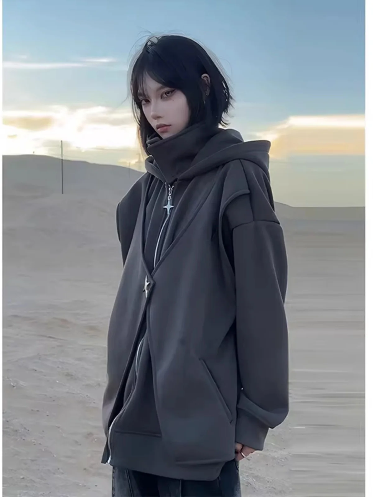 Heavyweight Fake Two-Piece Open Cardigan Hoodie ex Spring Autumn American Sle Functional Jaet Large Size 300 Pou
Heavyweight Fake Two-Piece Open Cardigan Hoodie ex Spring Autumn American Sle Functional Jaet Large Size 300 Pou
