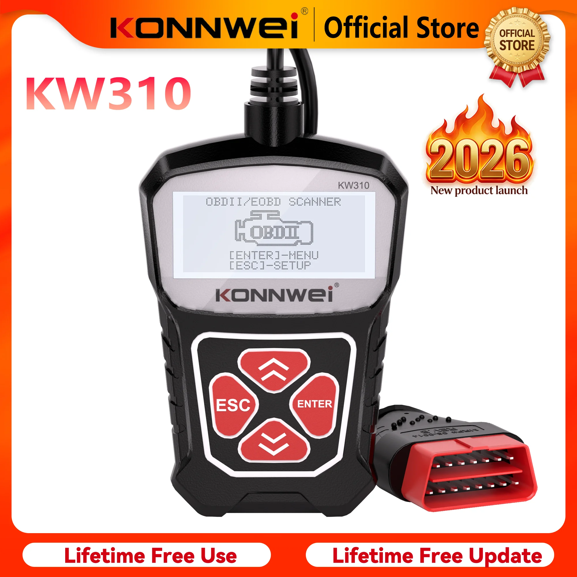 2026 KONNWEI KW310 Car OBD2 Diagnostic Tool Erase Fault Code Reader O2 Sensor Monitoring EVAP Leak Test Live Data OBD2 Scan Tool
2026 KONNWEI KW310 Car OBD2 Diagnostic Tool Erase Fault Code Reader O2 Sensor Monitoring EVAP Leak Test Live Data OBD2 Scan Tool