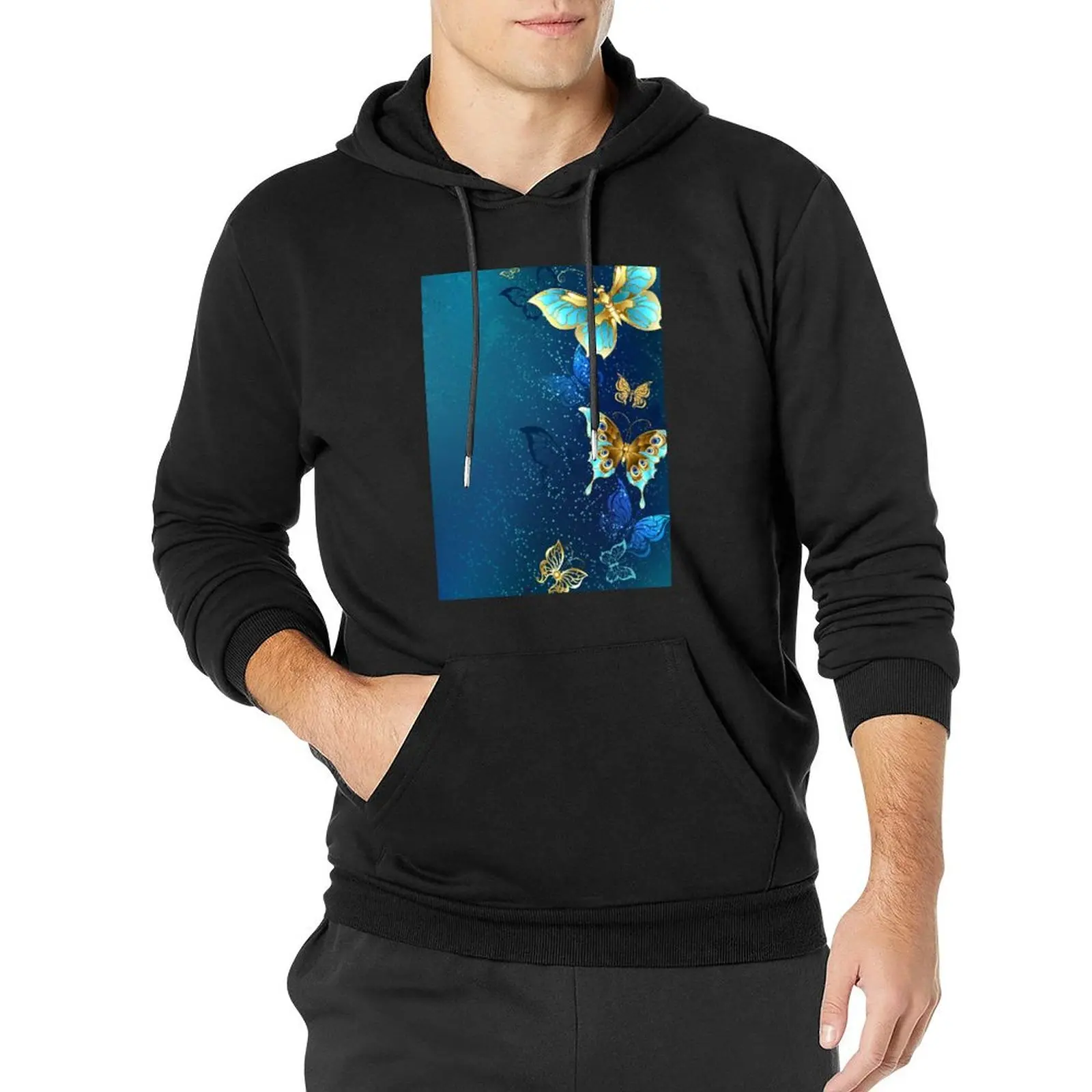 Golden Butterflies on a Blue Background Pullover Hoodie men's sweat-shirt set hoodie men
Golden Butterflies on a Blue Background Pullover Hoodie men's sweat-shirt set hoodie men