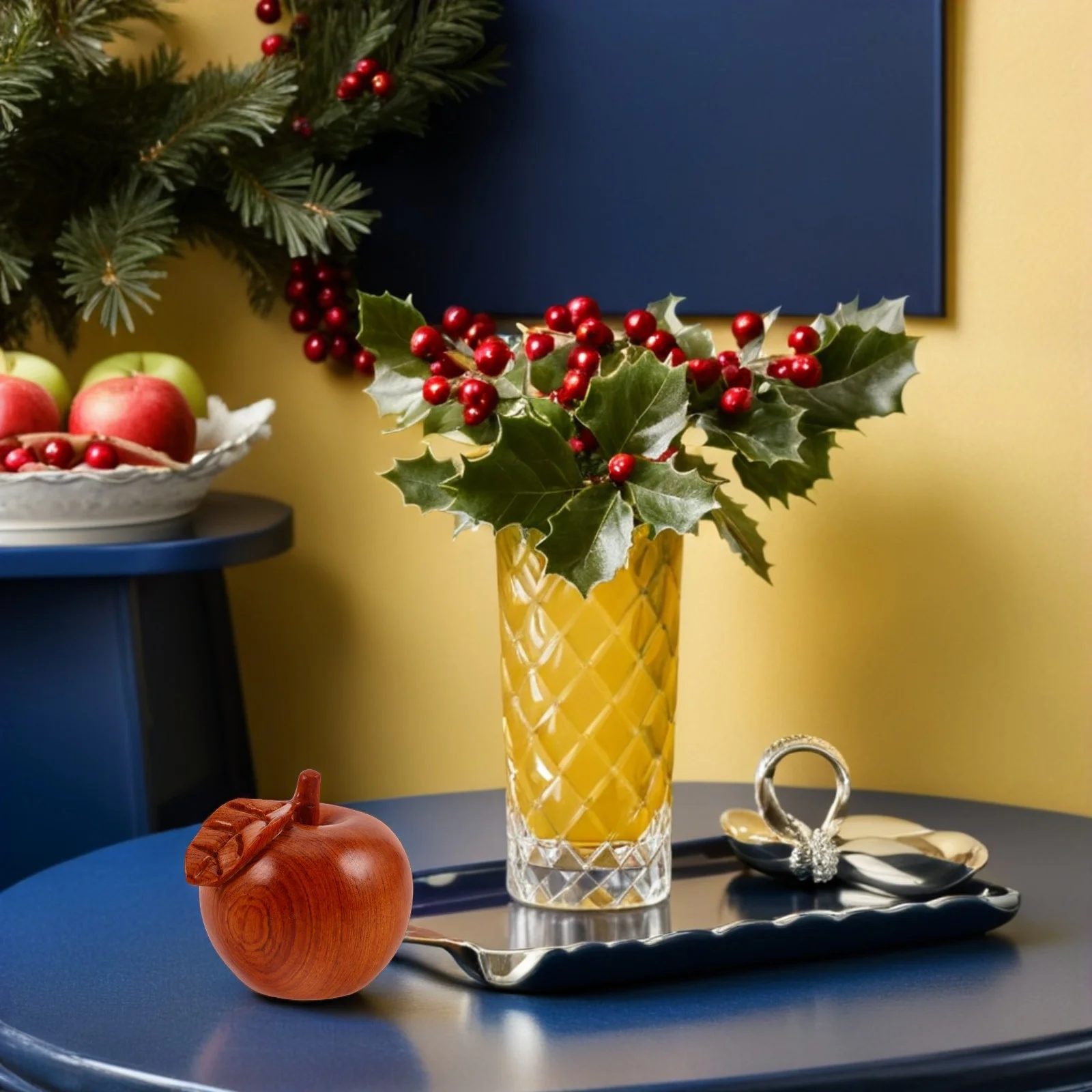 Wooden Apple Sculpture with Natural Grain Realistic Fake Apples Christmas Decoration Table Centerpiece Teacher Appreciation Gift 
Wooden Apple Sculpture with Natural Grain Realistic Fake Apples Christmas Decoration Table Centerpiece Teacher Appreciation Gift