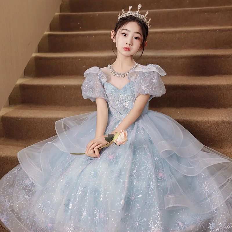 High-end Blue Princess Dress for Girls Luxury Puffy Tulle Ball Gown Kid Party Evening Dress Summer Wedding Birthday Teen Clothes
High-end Blue Princess Dress for Girls Luxury Puffy Tulle Ball Gown Kid Party Evening Dress Summer Wedding Birthday Teen Clothes