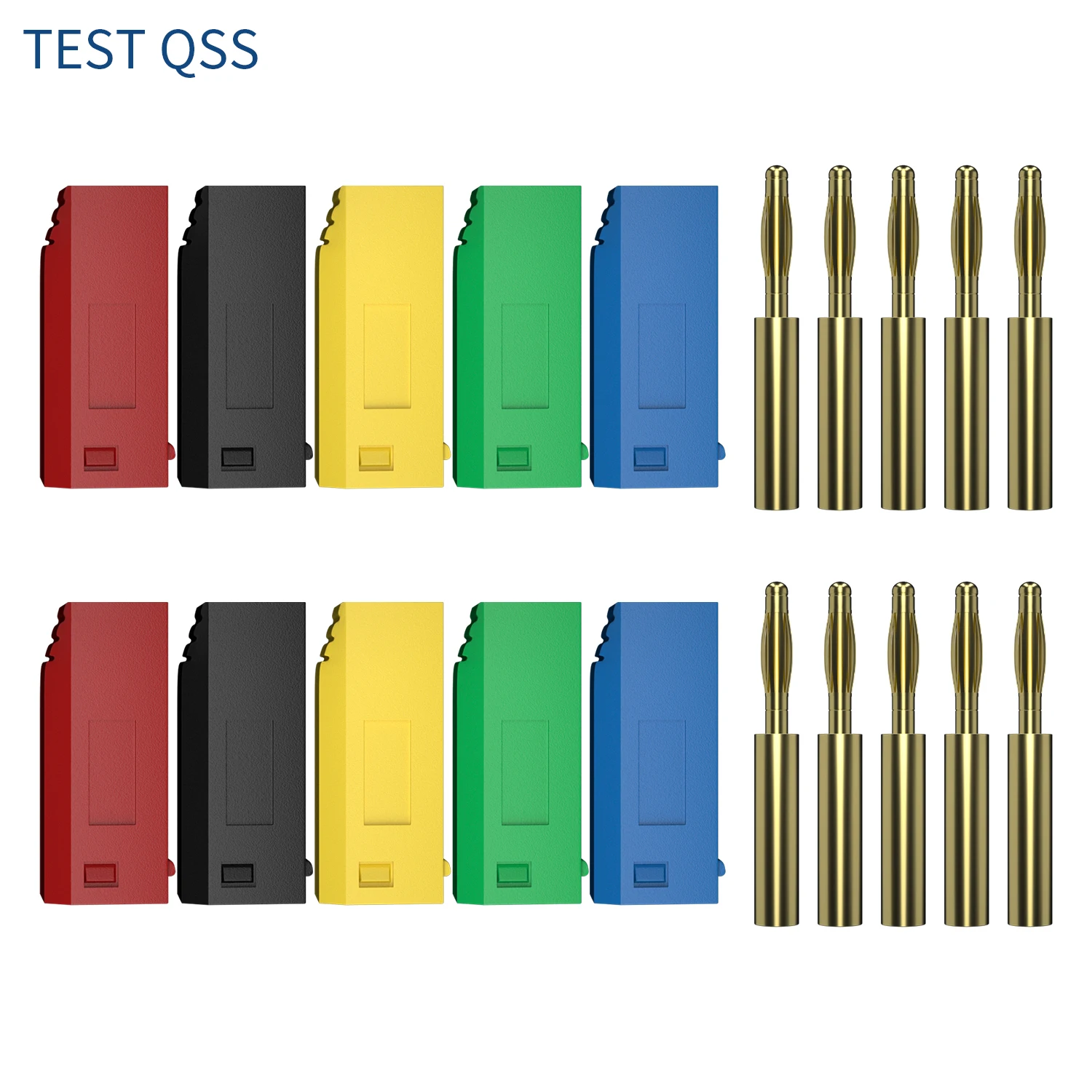 QSS 10PCS 2mm Banana Plug Gold Plated Stackable Electrical Terminal Connectors 5 Colors for Electrical Testing
QSS 10PCS 2mm Banana Plug Gold Plated Stackable Electrical Terminal Connectors 5 Colors for Electrical Testing