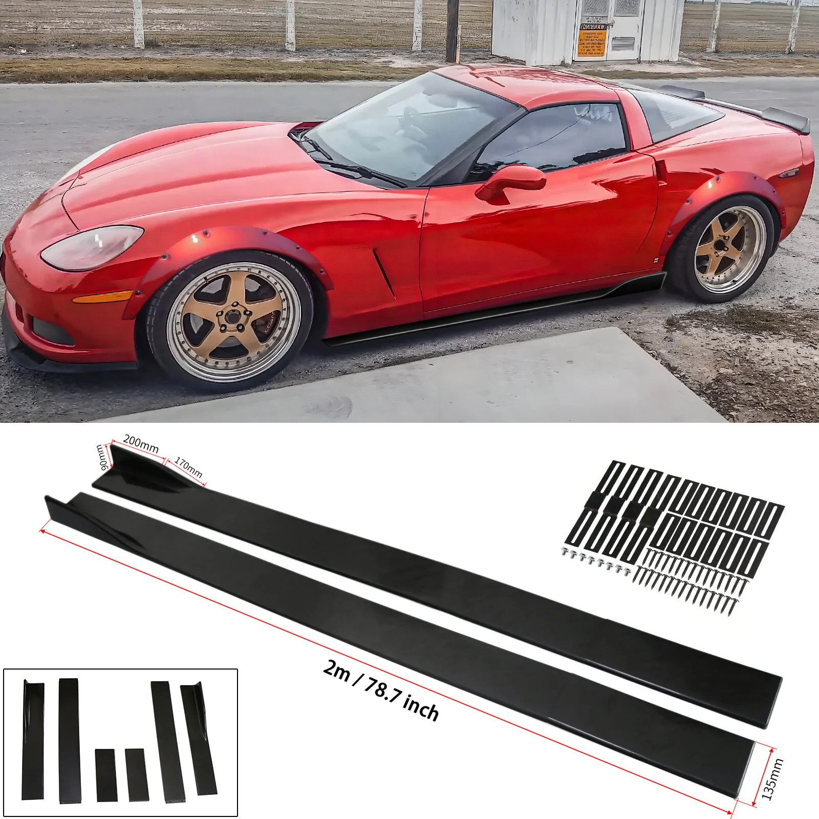 For Chevrolet Corvette C3C4C5 78.7'' Side Skirt Splitter Rocker Panel Extension
For Chevrolet Corvette C3C4C5 78.7'' Side Skirt Splitter Rocker Panel Extension
