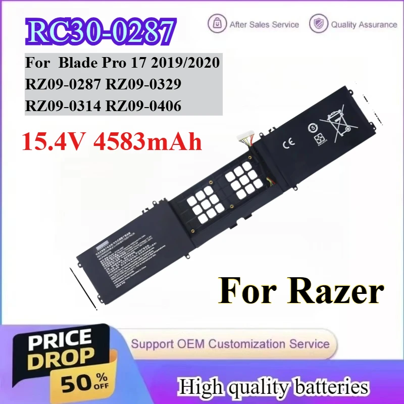 RC30-0287 15,4 В, 4583 мАч, 70,5 Втч, аккумулятор для ноутбука Razer Blade Pro 17 2019/2020 RZ09-0287 RZ09-0329 RZ09-0314 RZ09-0406
RC30-0287 15,4 В, 4583 мАч, 70,5 Втч, аккумулятор для ноутбука Razer Blade Pro 17 2019/2020 RZ09-0287 RZ09-0329 RZ09-0314 RZ09-0406