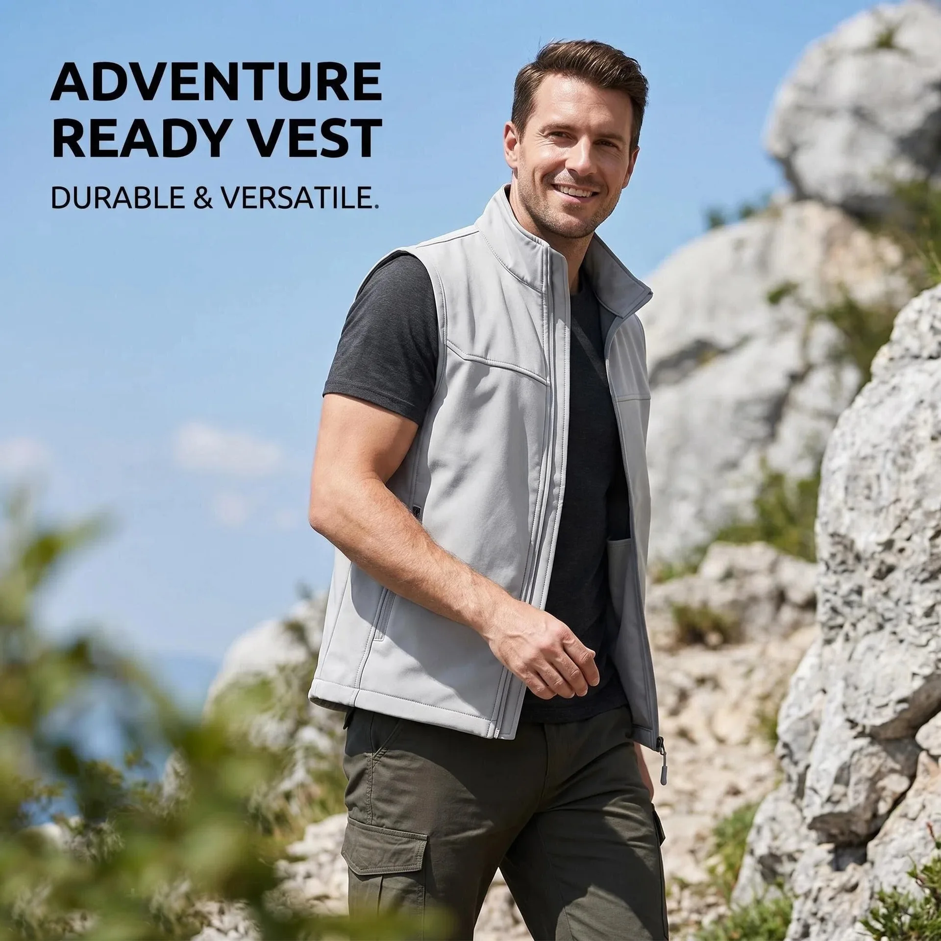 American Fashion Cargo Vest For Men, Summer New Stand Collar Zip Sleeveless Casual Waistcoat Outdoor Daily Tops
American Fashion Cargo Vest For Men, Summer New Stand Collar Zip Sleeveless Casual Waistcoat Outdoor Daily Tops