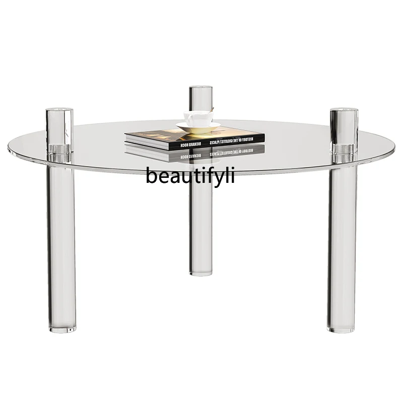 zqNordic Modern Italian Minimalist Coffee Table Acrylic Living Room Tempered Glass round Combination Table
zqNordic Modern Italian Minimalist Coffee Table Acrylic Living Room Tempered Glass round Combination Table