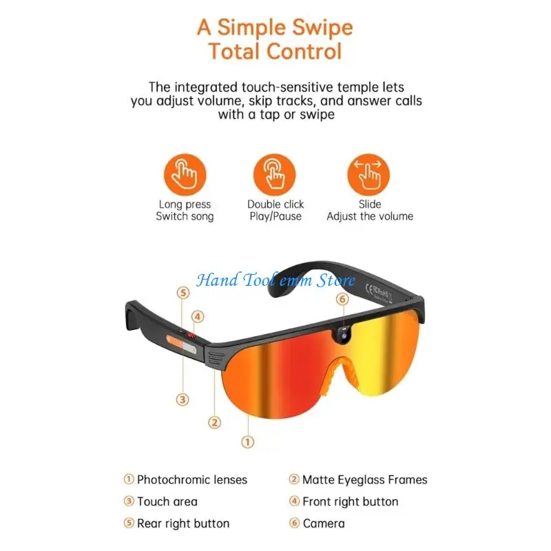 H37F Glasses With 800W Camera For Outdoor Wear In Various Weather Conditions
H37F Glasses With 800W Camera For Outdoor Wear In Various Weather Conditions