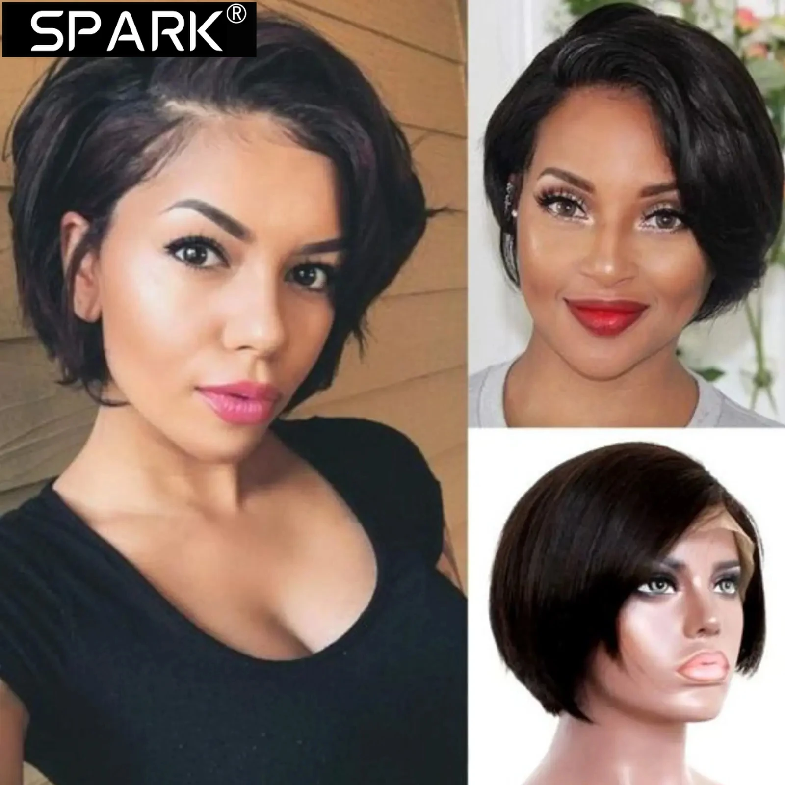 SPARK Highlight Pixie Cut Wig Transparent Lace Straight Human Hair Wigs For Women 1B/30 Brown Colored Brazilian 100% Human Hair
SPARK Highlight Pixie Cut Wig Transparent Lace Straight Human Hair Wigs For Women 1B/30 Brown Colored Brazilian 100% Human Hair