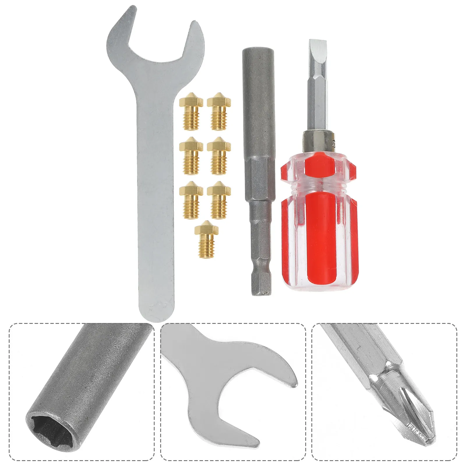 Printer Nozzle Maintenance Tool Kit 3D Replacement Heater Block Wrench Removal Disassembly
Printer Nozzle Maintenance Tool Kit 3D Replacement Heater Block Wrench Removal Disassembly