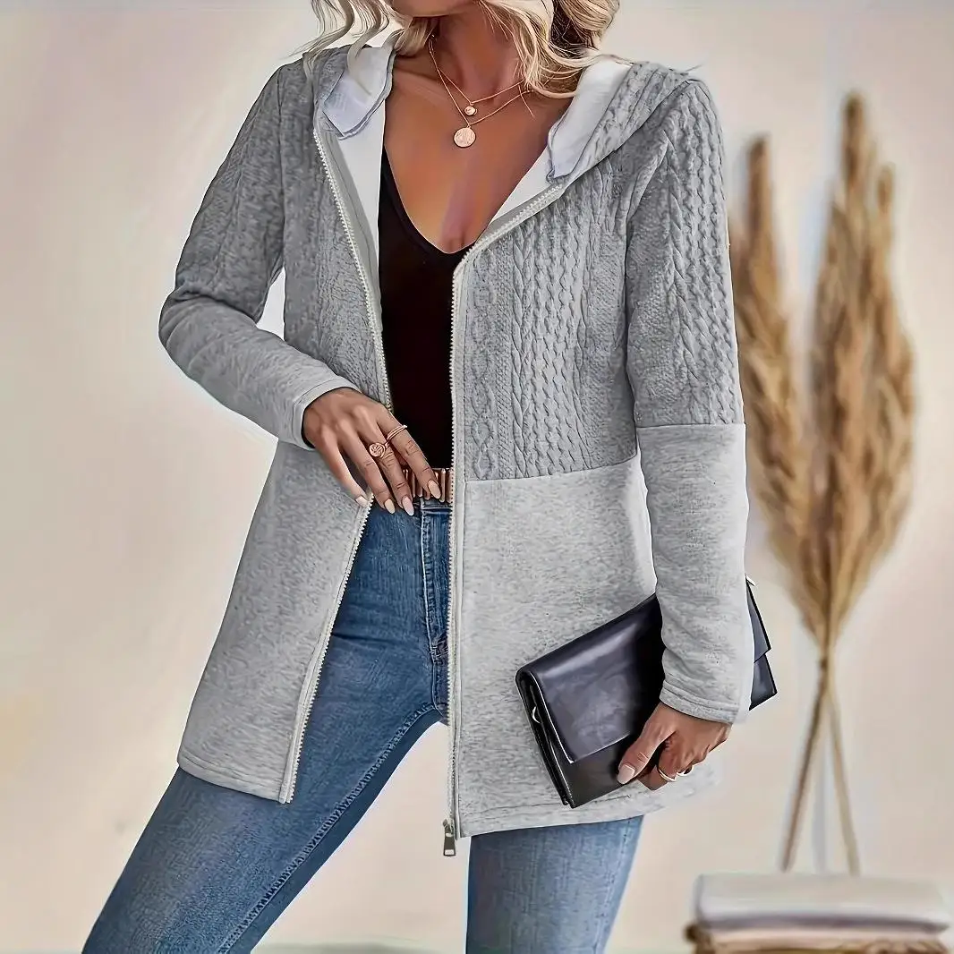 Fashionable Casual Oversized Patchwork Jacket Women's plus Size Outerwear Autumn Winter Thickened Long Sleeve Hooded Coat
Fashionable Casual Oversized Patchwork Jacket Women's plus Size Outerwear Autumn Winter Thickened Long Sleeve Hooded Coat