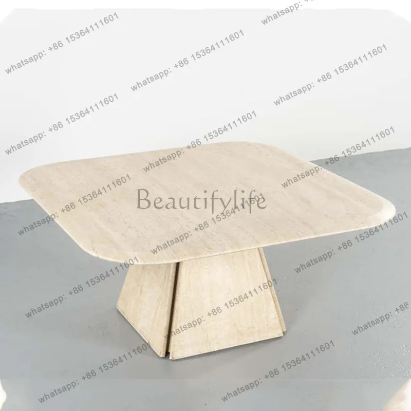 Nordic modern simple square living room low tea table natural marble travertine coffee table light luxury
Nordic modern simple square living room low tea table natural marble travertine coffee table light luxury
