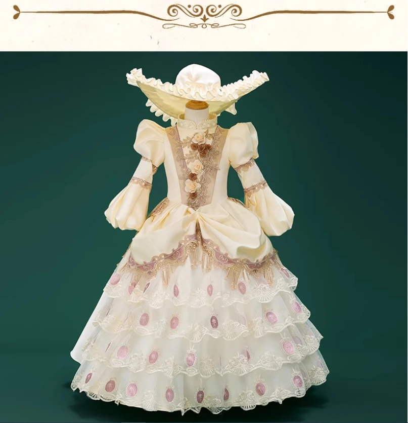 Girl's European Palace Dress Drama Host Russian Princess Party Performance Dress Champagne Lace
Girl's European Palace Dress Drama Host Russian Princess Party Performance Dress Champagne Lace