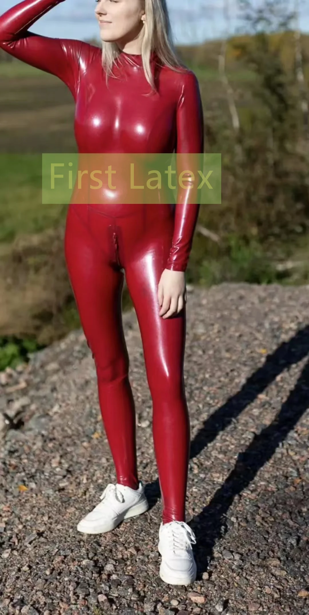 Handmade Fetish Latex Catsuit With Back to Crotch Zip Gummi Rubber Lady's Bodysuit Princess Line Design Cosplay Costume
Handmade Fetish Latex Catsuit With Back to Crotch Zip Gummi Rubber Lady's Bodysuit Princess Line Design Cosplay Costume