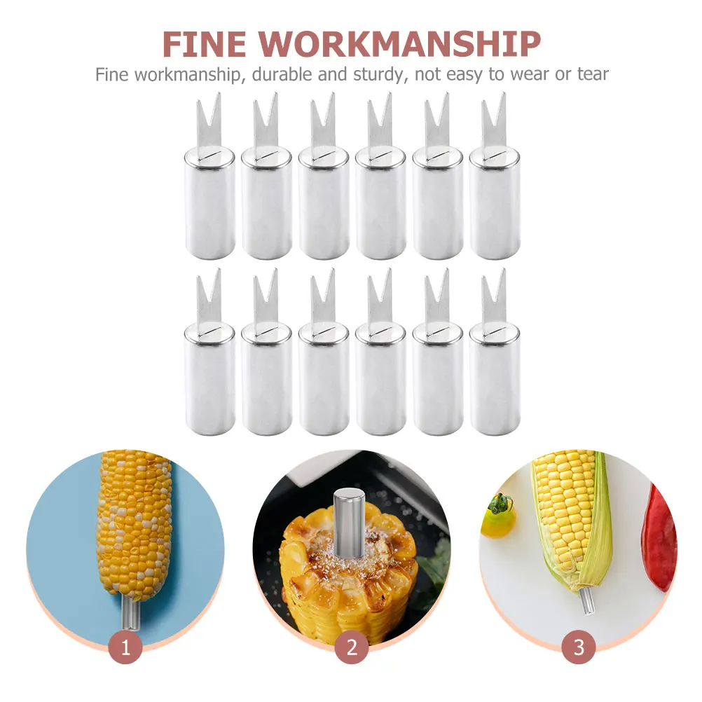 12Pcs Stainless Steel Corn Forks Convenient Bbq Fork Durable Corn Holders Party Camping Fruit Fork Food Forks Bbq Supplies
12Pcs Stainless Steel Corn Forks Convenient Bbq Fork Durable Corn Holders Party Camping Fruit Fork Food Forks Bbq Supplies