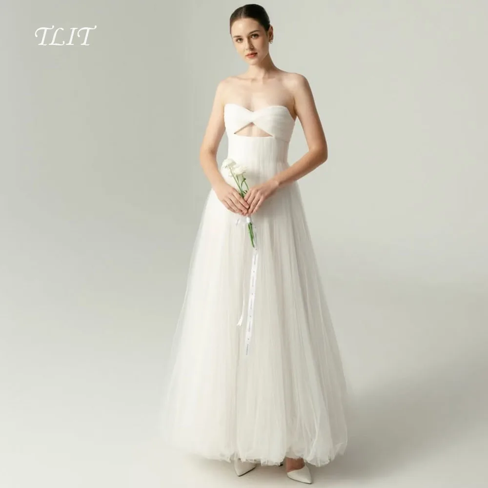 TLIT Simple Tulle A-Line Evening Dress Sweetheart Criss-Cross Bridals Gowns Korea Wedding Dresses Photos Shoot Customized
TLIT Simple Tulle A-Line Evening Dress Sweetheart Criss-Cross Bridals Gowns Korea Wedding Dresses Photos Shoot Customized