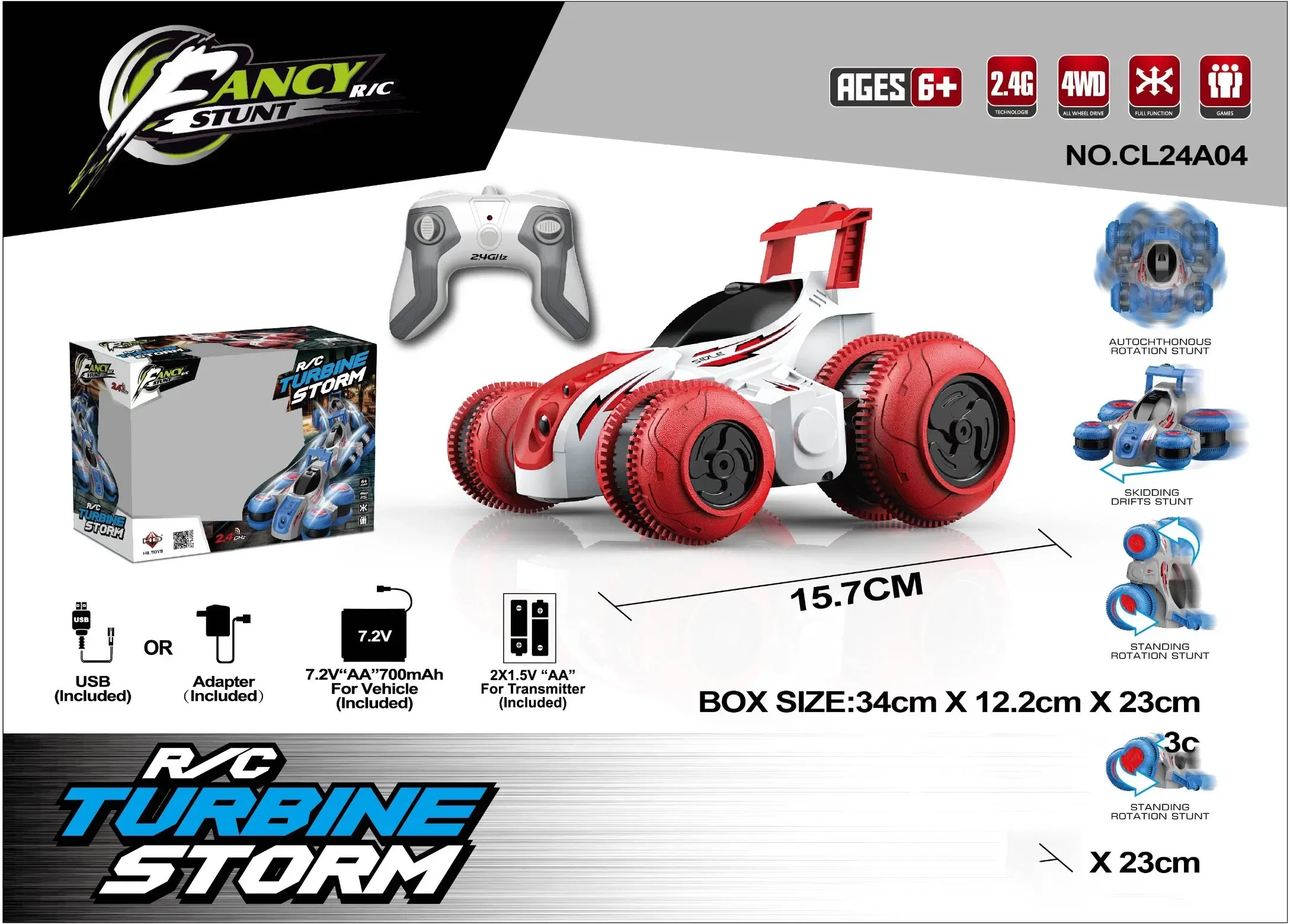 2,4G 1:24 RC Stunt Автомобиль с дистанционным управлением, высокоскоростная перезаряжаемая
2,4G 1:24 RC Stunt Автомобиль с дистанционным управлением, высокоскоростная перезаряжаемая