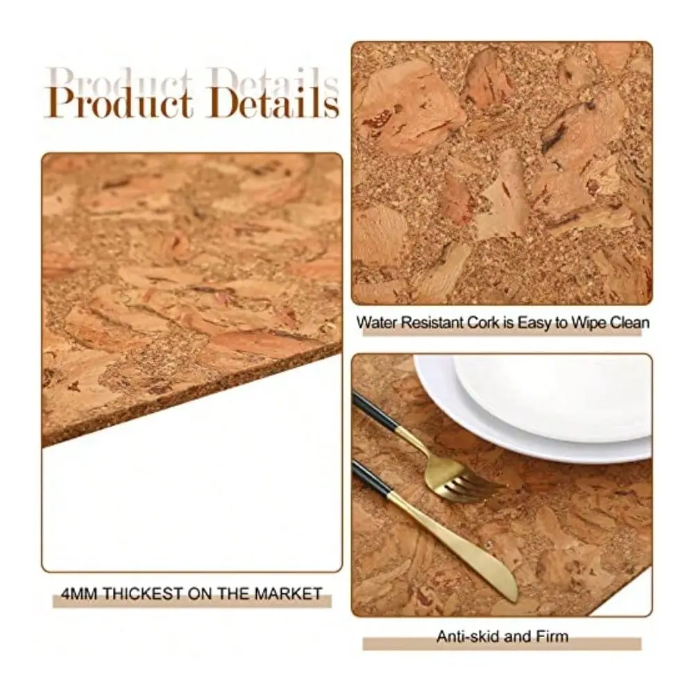 Pieces Cork Placemats 17 X 12 Inch Heat Resistant Non Slip Wood Place Mats Wood Grain Placemats Rustic Mats For Dining Table
Pieces Cork Placemats 17 X 12 Inch Heat Resistant Non Slip Wood Place Mats Wood Grain Placemats Rustic Mats For Dining Table