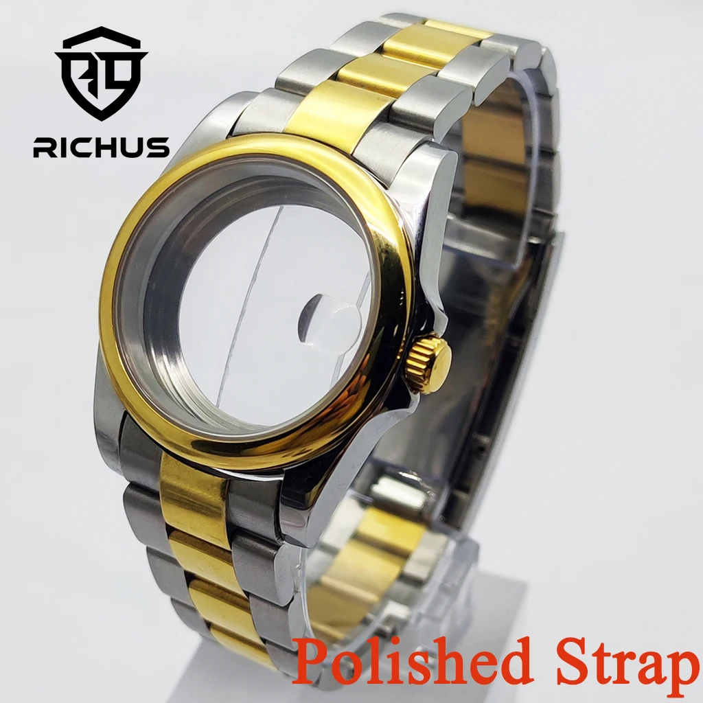 RICHUS 36/39mm Silver Gold Watch Case Waterproof Polished Strap Fit NH34 NH35 NH36 ETA2824 PT5000 Movement Watch Accessories
RICHUS 36/39mm Silver Gold Watch Case Waterproof Polished Strap Fit NH34 NH35 NH36 ETA2824 PT5000 Movement Watch Accessories