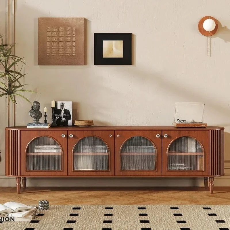 S Log wind retro TV cabinet living room solid wood locker medieval glass TV cabinet
S Log wind retro TV cabinet living room solid wood locker medieval glass TV cabinet