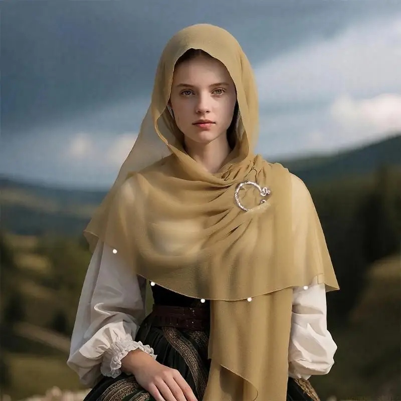 31BF Medieval Themed Hooded Cloak With Brooch Closure Scarf Accessory
31BF Medieval Themed Hooded Cloak With Brooch Closure Scarf Accessory