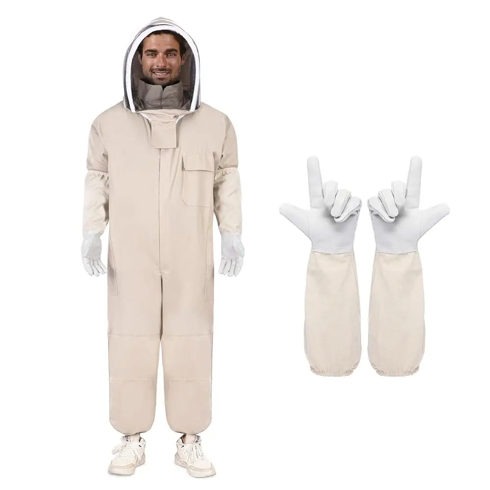 Bee Suits for Men Women Sting Proof,Beekeeping Suit Beekeeper Suit with Beekeeping Gloves & Veil Hood(Shallow Coffee)
Bee Suits for Men Women Sting Proof,Beekeeping Suit Beekeeper Suit with Beekeeping Gloves & Veil Hood(Shallow Coffee)