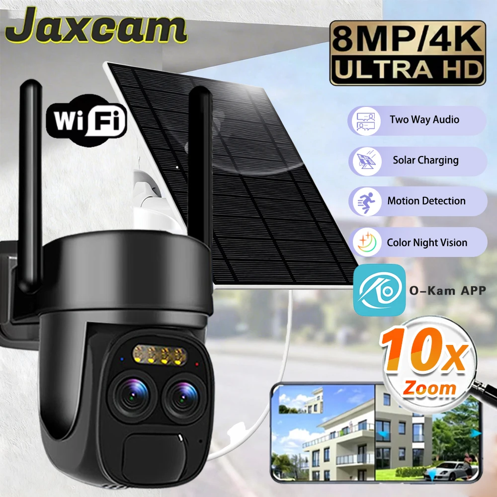 8MP Outdoors Solar Camera 4K PTZ IP Wifi Camera 10X Zoom Human Ai Auto Detect Tracking Surveillance Camera O-Kam App
8MP Outdoors Solar Camera 4K PTZ IP Wifi Camera 10X Zoom Human Ai Auto Detect Tracking Surveillance Camera O-Kam App