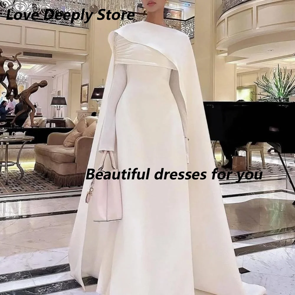Customized Elegant Long Sleeves Evening Dress O Neck A Line with Cape Sweep Train Prom Gown Jersey Long Saudi Arab Prom Gown
Customized Elegant Long Sleeves Evening Dress O Neck A Line with Cape Sweep Train Prom Gown Jersey Long Saudi Arab Prom Gown