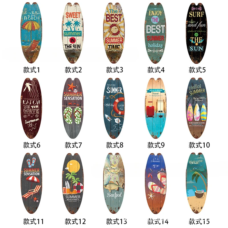 Summer Beach Ocean Themed Casual Decor Surfboard Wooden Bar Home Walls Vintage Decorated Wooden Boards
Summer Beach Ocean Themed Casual Decor Surfboard Wooden Bar Home Walls Vintage Decorated Wooden Boards