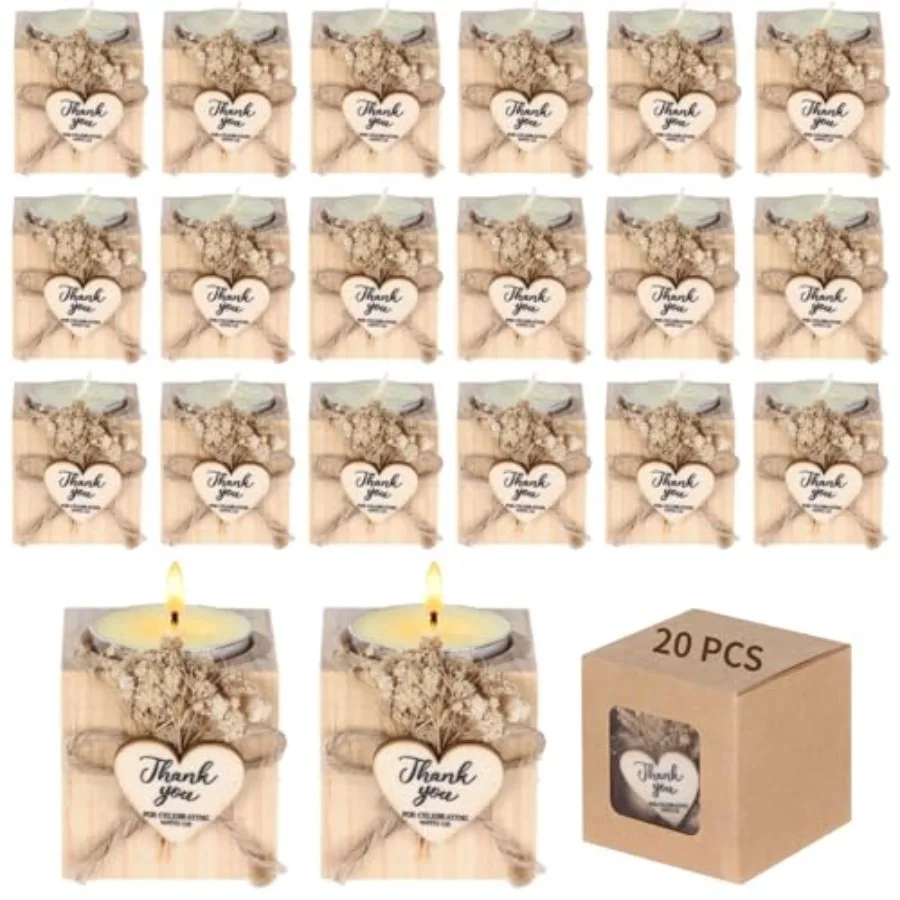 20 Sets Baptism Candle Favors for Guests, Wedding Wooden Tealight Candle Holders Baby Shower Centerpieces for Tables for Christ
20 Sets Baptism Candle Favors for Guests, Wedding Wooden Tealight Candle Holders Baby Shower Centerpieces for Tables for Christ
