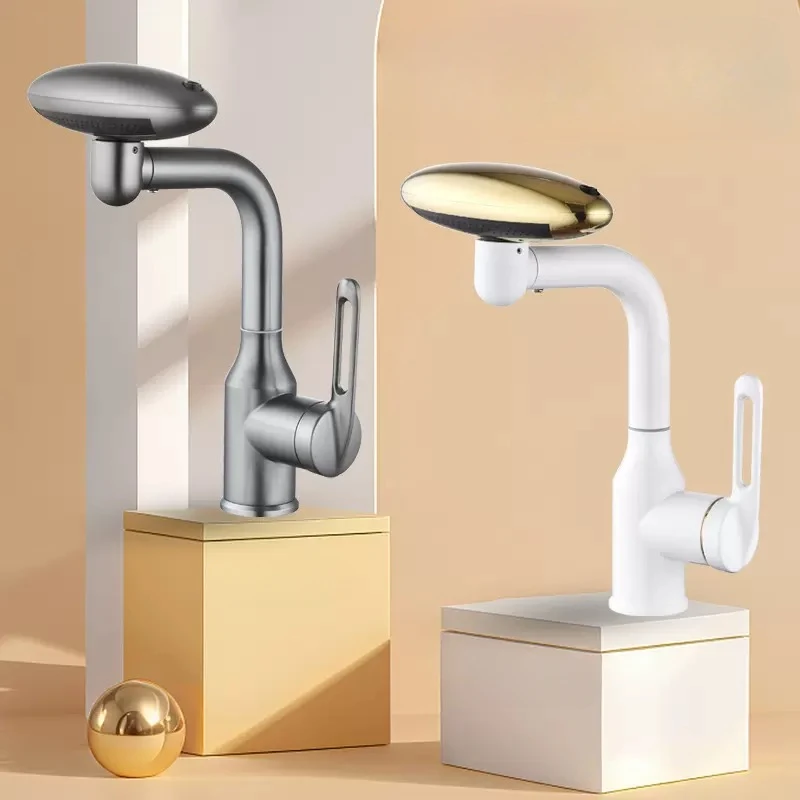 Household bathroom faucet spaceship design 4 mode waterfall hot cold stainless steel tap
Household bathroom faucet spaceship design 4 mode waterfall hot cold stainless steel tap