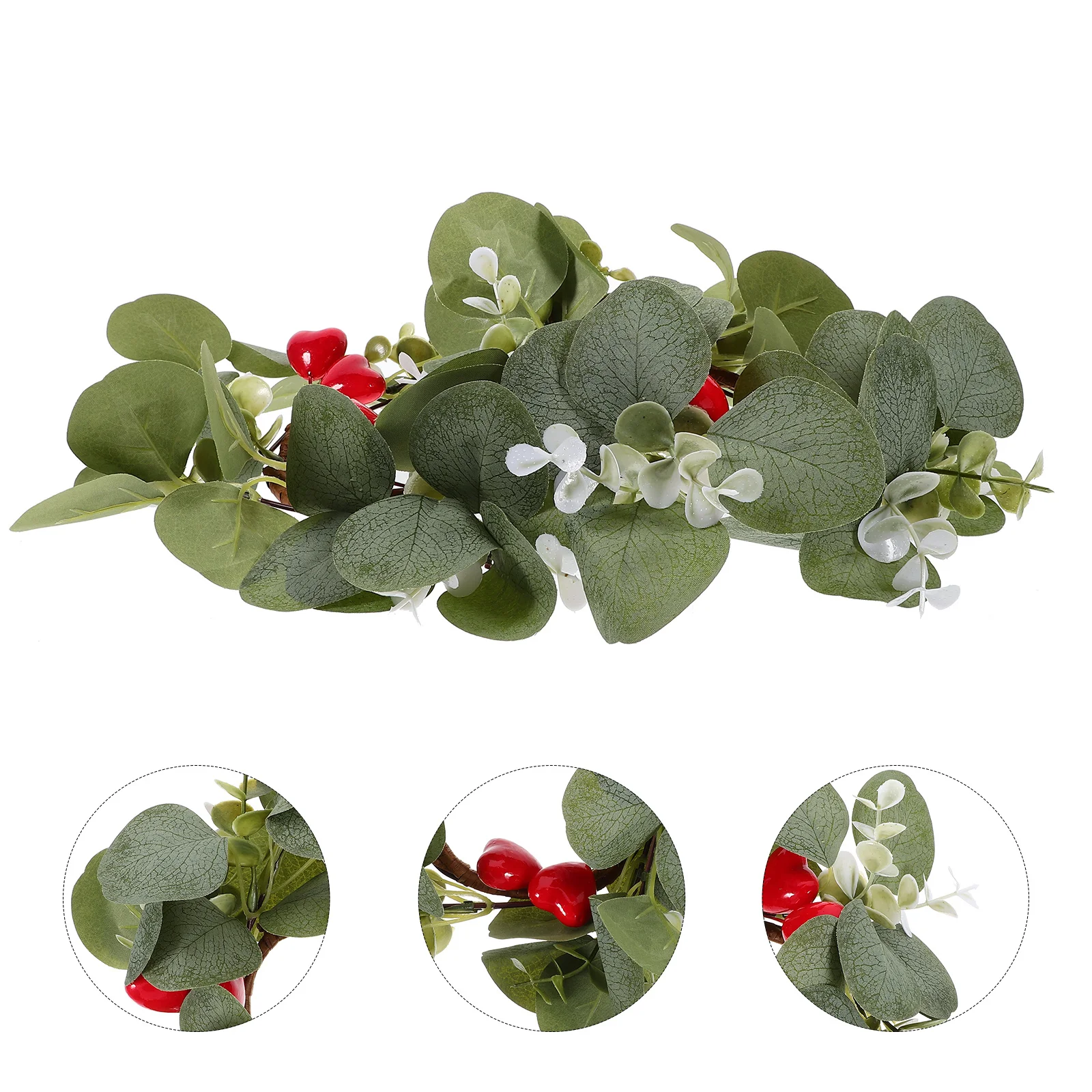 2Pcs Artificial Eucalyptus Leaf Heart Rings Decoration Greenery Berries Pillar Wreaths Wedding Valentine Table
2Pcs Artificial Eucalyptus Leaf Heart Rings Decoration Greenery Berries Pillar Wreaths Wedding Valentine Table