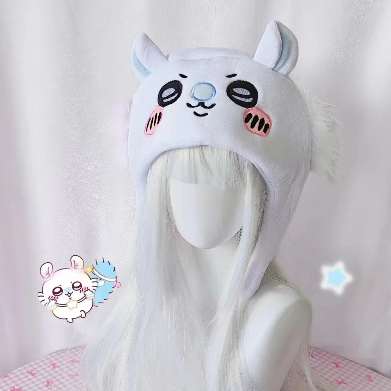 Kawaii японская шляпа Chiikawa Hachiware Usagi, мультяшная вышивка, реквизит для фотосессии, милые интерактивные подарки для вечеринки, дня рождения 
Kawaii японская шляпа Chiikawa Hachiware Usagi, мультяшная вышивка, реквизит для фотосессии, милые интерактивные подарки для вечеринки, дня рождения