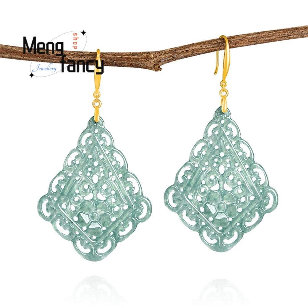S925 Silver Set With Natural A-Grade Blue Water Emerald Hollow Auspicious Pattern Earrings Luxury Quality Jewelry Charms Elegant
S925 Silver Set With Natural A-Grade Blue Water Emerald Hollow Auspicious Pattern Earrings Luxury Quality Jewelry Charms Elegant