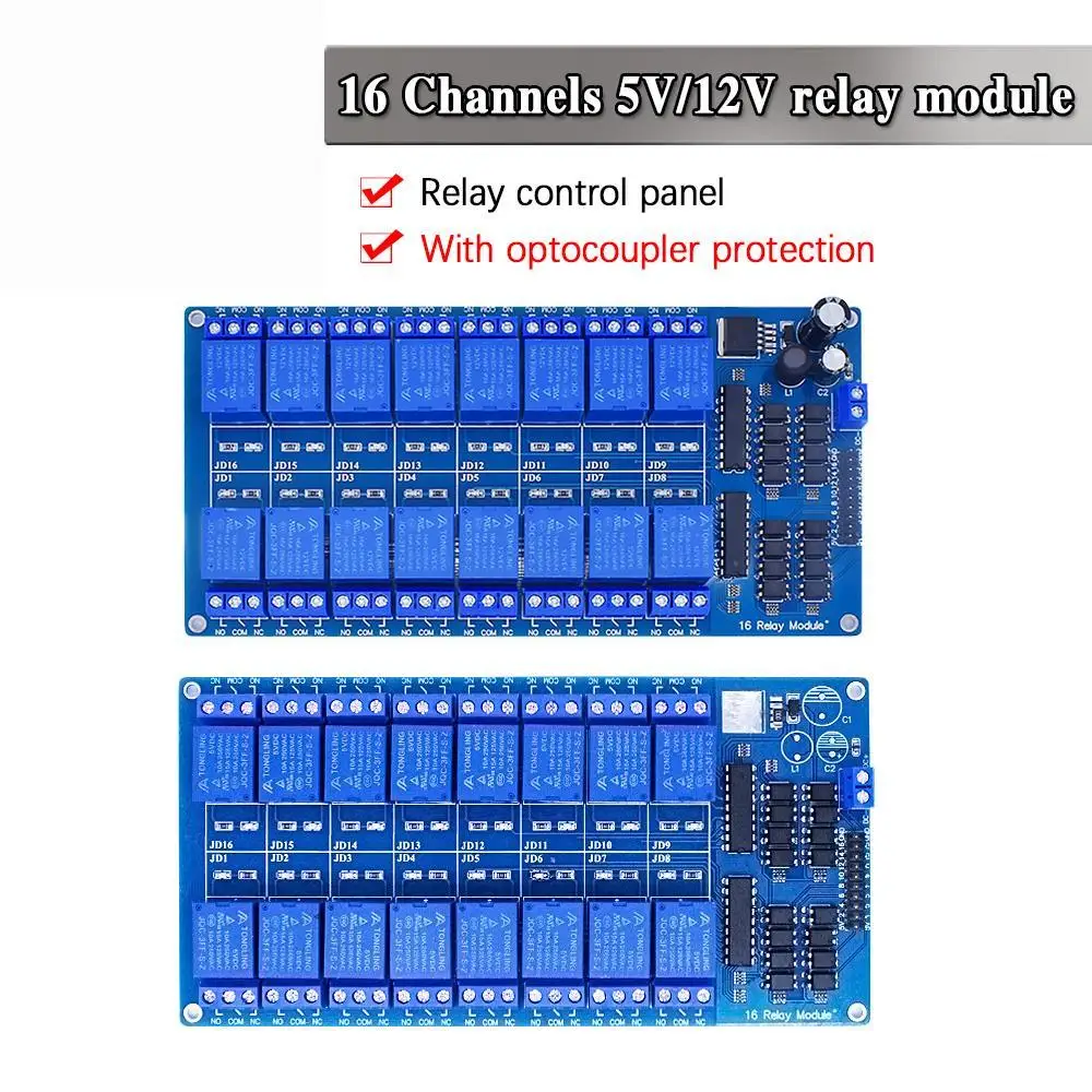 Módulo relé 5V, 12V, 16 canales con salida relé optoacoplador, 1 2 4 6 8 vías, módulo relé para Arduino, en stock
Módulo relé 5V, 12V, 16 canales con salida relé optoacoplador, 1 2 4 6 8 vías, módulo relé para Arduino, en stock