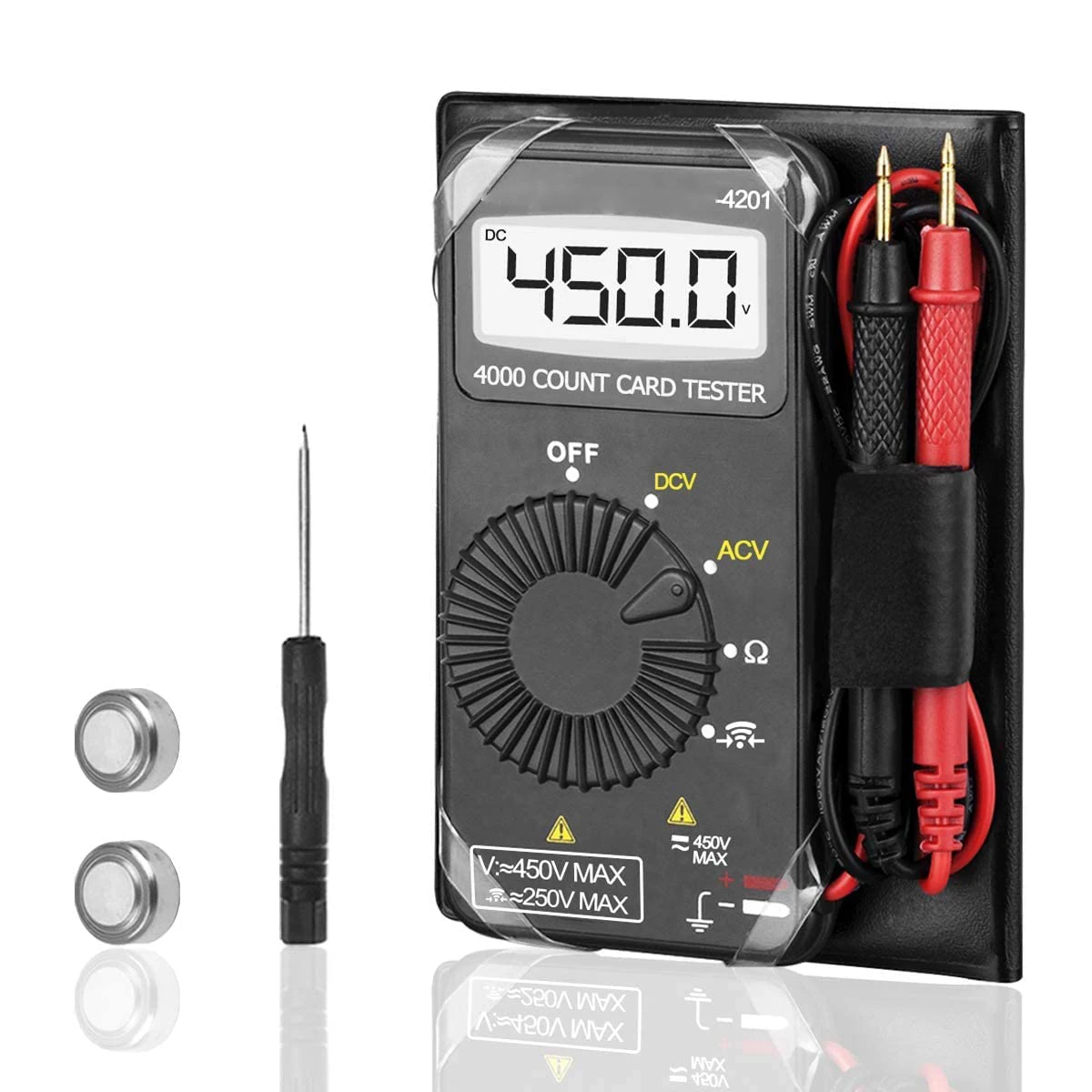 Mini Pocket Digital Multimeter HP-4201 - 4000 Counts, Auto Ranging, AC/DC Voltage, Resistance, Diode Test, Continuity Buzzer
Mini Pocket Digital Multimeter HP-4201 - 4000 Counts, Auto Ranging, AC/DC Voltage, Resistance, Diode Test, Continuity Buzzer