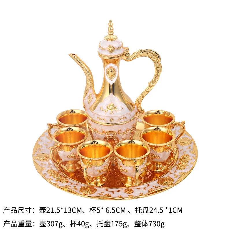 Small European Entry Lux Style High Plate Wine Set Design Sense Antique Home Wine Pot Wedding Creative Alloy Wine Set
Small European Entry Lux Style High Plate Wine Set Design Sense Antique Home Wine Pot Wedding Creative Alloy Wine Set