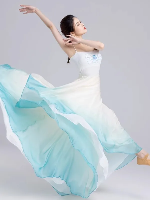 Classical Dance Costume 720 Deee Silk Single Layer Skirt Large Swang Skirt Practice Costume Profional Performance orm
Classical Dance Costume 720 Deee Silk Single Layer Skirt Large Swang Skirt Practice Costume Profional Performance orm