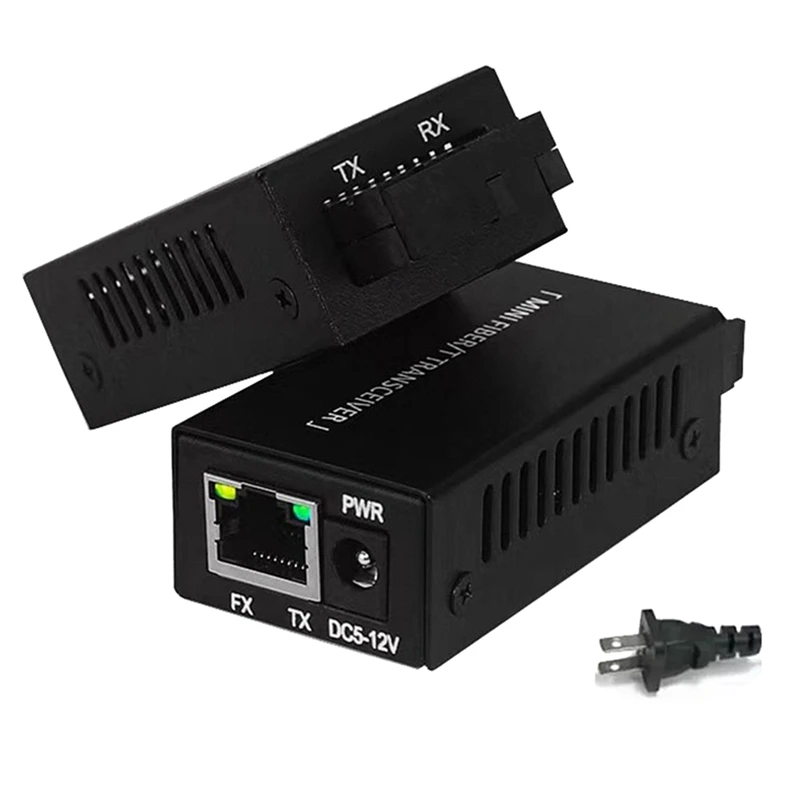 10/100M Mini Fiber Media Converter Fibra Optic 20KM SC Connector Black US-Plug 1Set
10/100M Mini Fiber Media Converter Fibra Optic 20KM SC Connector Black US-Plug 1Set