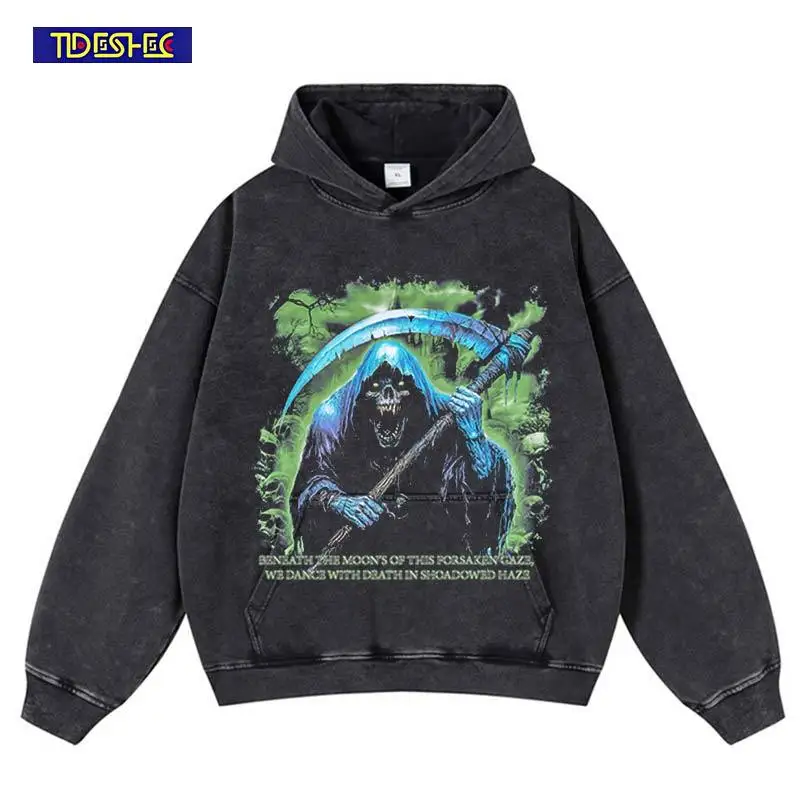 Hip Hop Streetwear Vintage Oversized Washed Sweatshirt Stretwear Hoodie Harajuku Pattern Skeleton Print Cotton Hooded Pullover
Hip Hop Streetwear Vintage Oversized Washed Sweatshirt Stretwear Hoodie Harajuku Pattern Skeleton Print Cotton Hooded Pullover
