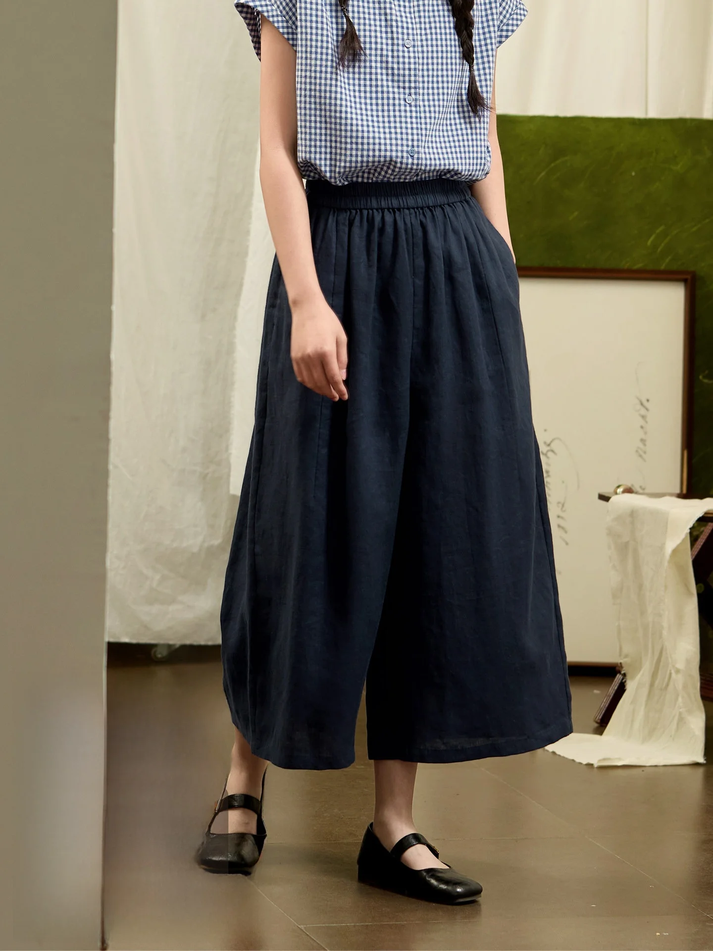 Blue Linen Wide Leg Pants Women's Summer Loose Straight Casual Trousers High Waist Nine Points Japanese Style All-Match
Blue Linen Wide Leg Pants Women's Summer Loose Straight Casual Trousers High Waist Nine Points Japanese Style All-Match