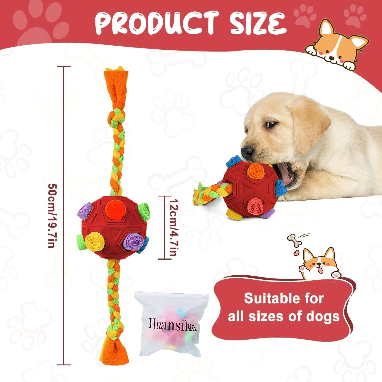 Engaging and Exciting Small and Medium Interactive Snuffle Ball Puzzle Game Toy for Dogs - Hours of Fun Mental Stimulation - Int
Engaging and Exciting Small and Medium Interactive Snuffle Ball Puzzle Game Toy for Dogs - Hours of Fun Mental Stimulation - Int