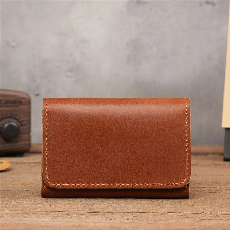 Crazy Horse Leather Card Holder - Top-Grain Cowhide Snap Button Wallet, RFID Multi-Function Credit Card Case
Crazy Horse Leather Card Holder - Top-Grain Cowhide Snap Button Wallet, RFID Multi-Function Credit Card Case