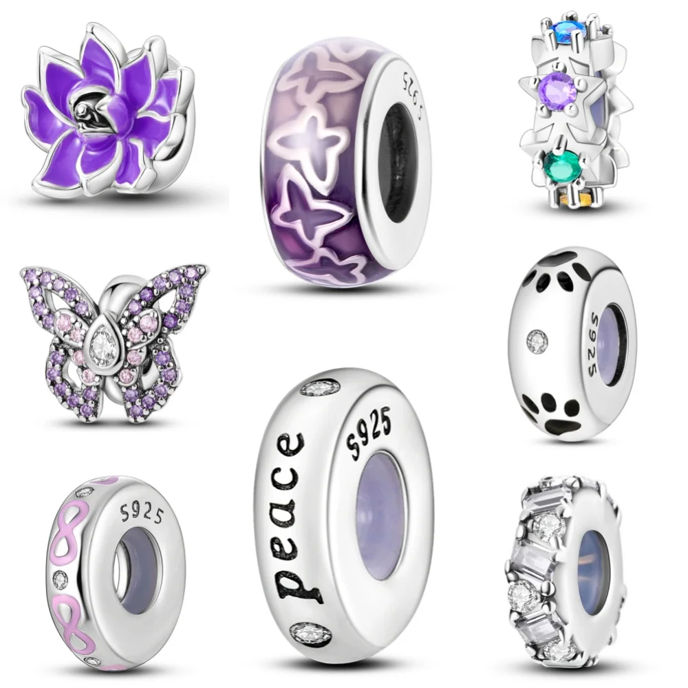 CYMYSS 925 Sterling Silver Cute Purple Butterfly Isolation Beads (rubber stopper) Suitable For Original Bracelets DIY Jewelry
CYMYSS 925 Sterling Silver Cute Purple Butterfly Isolation Beads (rubber stopper) Suitable For Original Bracelets DIY Jewelry