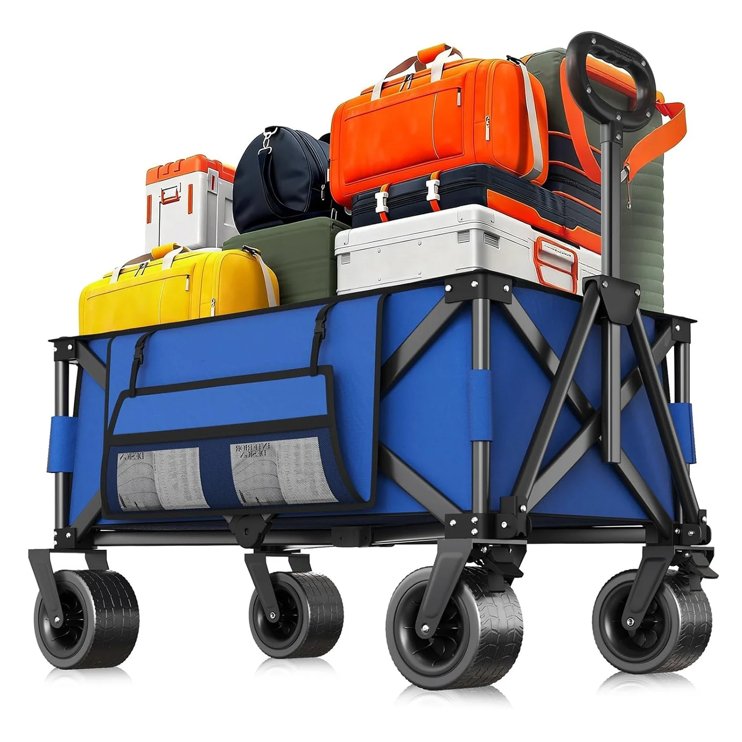 460 lbs (220 kg) Capacity Collapsible Wagon with All-Terrain Wheels, Folding Camping Cart with 600D Oxford Fabric & Elastic Cord, Heavy Duty Utility Wagon with Side Pockets for Beach, Garden, Shopping
460 lbs (220 kg) Capacity Collapsible Wagon with All-Terrain Wheels, Folding Camping Cart with 600D Oxford Fabric & Elastic Cord, Heavy Duty Utility Wagon with Side Pockets for Beach, Garden, Shopping