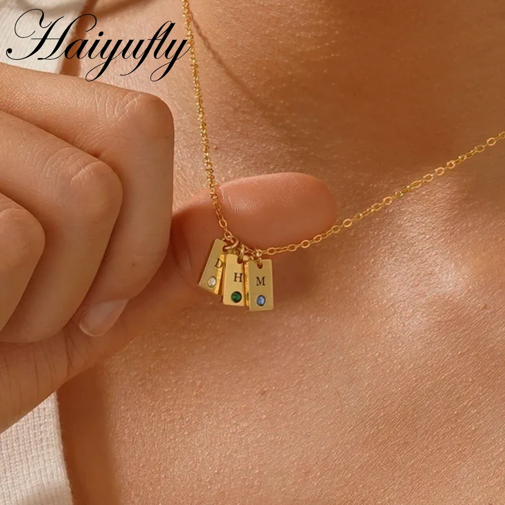 Haiyufly Custom Name Necklace for Women Personalized Multiple Birthstone Initial Tag Pendant Stainless Steel Jewelry Chain Gift
Haiyufly Custom Name Necklace for Women Personalized Multiple Birthstone Initial Tag Pendant Stainless Steel Jewelry Chain Gift